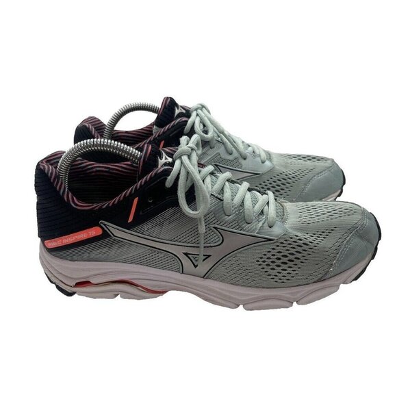 Mizuno Wave Inspire 15 Gray Teal Black Women's Sz 10 411052.9Q73 Running Shoes - Picture 1 of 8